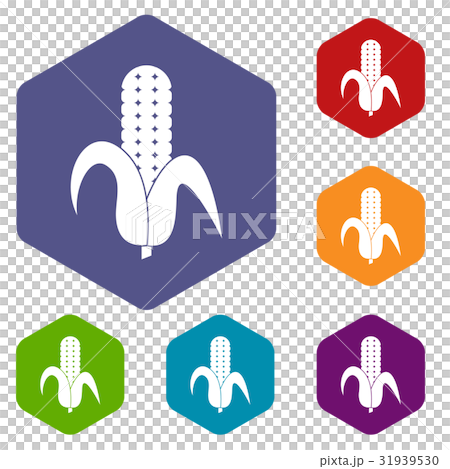 Corncob icons set hexagon Corncob icons set hexagon 31939530