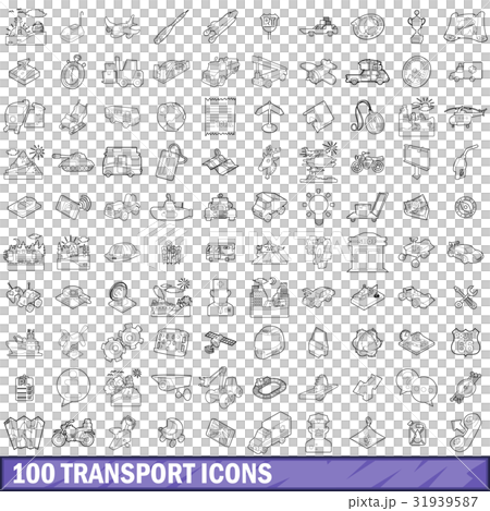 100 transport icons set, outline style 100 transport icons set, outline style 31939587