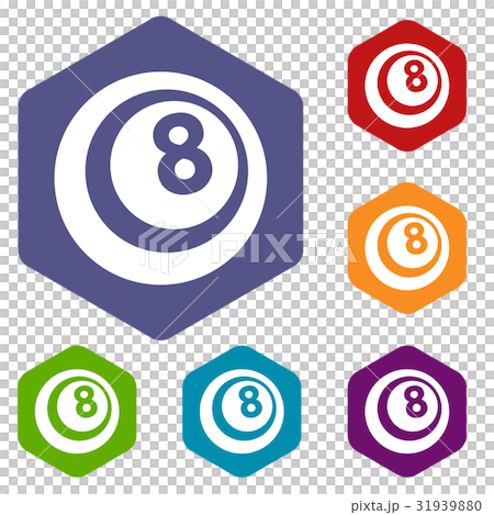 Black and white snooker eight pool icons set Black and white snooker eight pool icons set 31939880