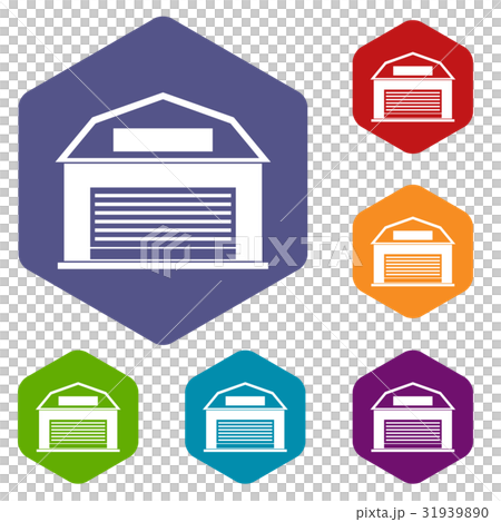 Industrial building icons set hexagon Industrial building icons set hexagon 31939890