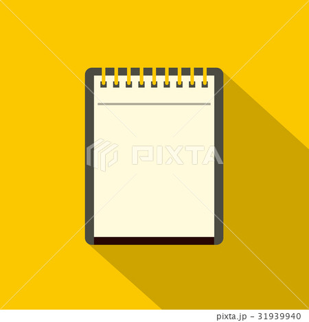 Blank spiral notepad icon, flat style Blank spiral notepad icon, flat style 31939940