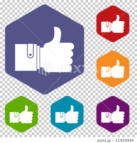 Like icons set hexagon 31939994