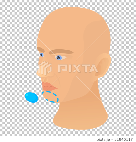 Chin plastic correction icon, cartoon style Chin plastic correction icon, cartoon style 31940117