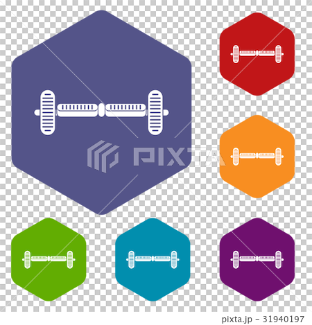 Hoverboard gyro pod icons set hexagon Hoverboard gyro pod icons set hexagon 31940197