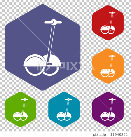 Alternative transport vehicle icons set hexagon 31940231