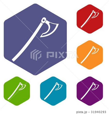 Axe icons set hexagon 31940293