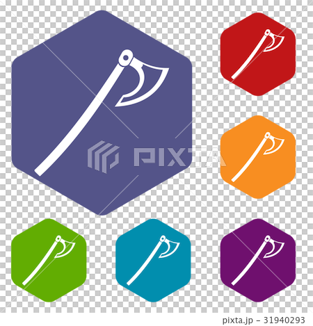Axe icons set hexagon 31940293