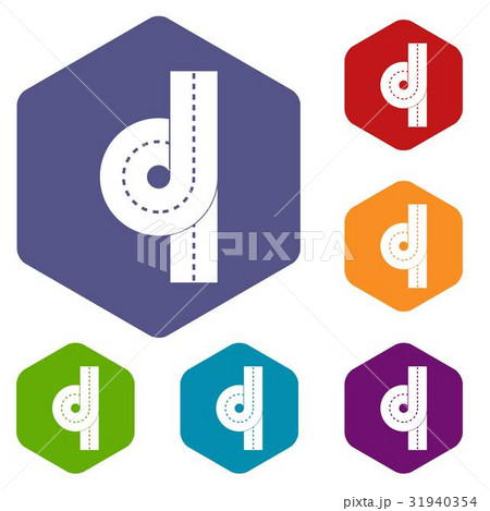 Road junction icons set hexagon 31940354