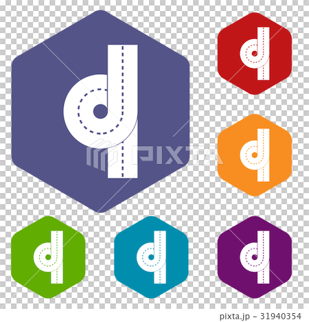 Road junction icons set hexagon 31940354