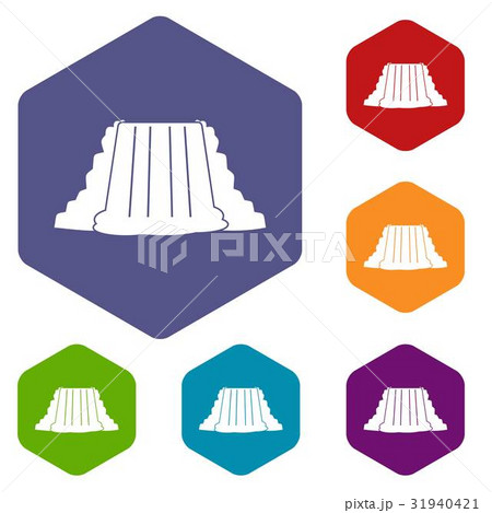 Niagara Falls icons set hexagon Niagara Falls icons set hexagon 31940421