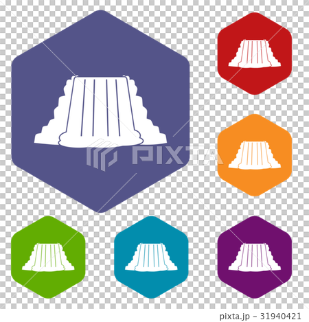 Niagara Falls icons set hexagon 31940421