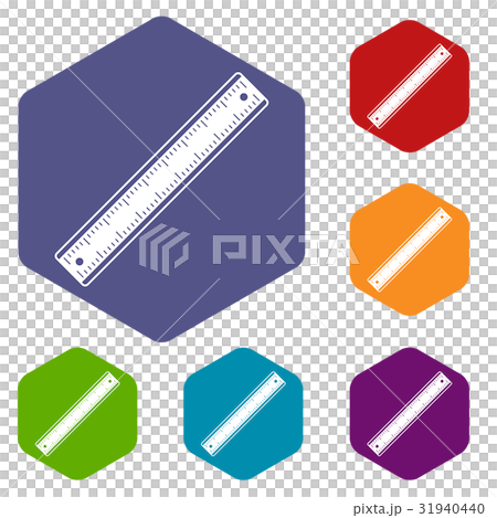 Ruler icons set hexagon Ruler icons set hexagon 31940440