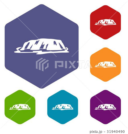 Cliff icons set hexagon 31940490