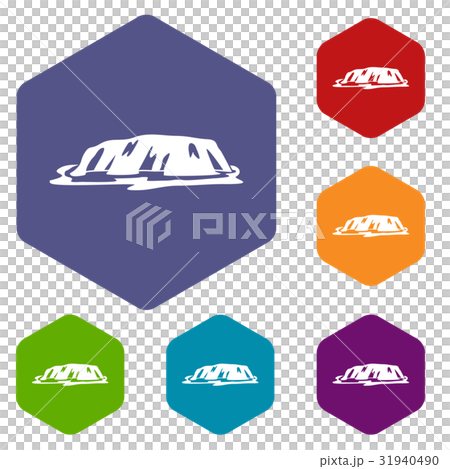 Cliff icons set hexagon 31940490