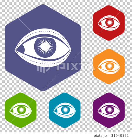 Plastic surgery of eye icons set hexagon - Stock Illustration [31940521 ...