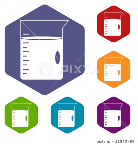 Measuring cup icons set hexagon 31940784