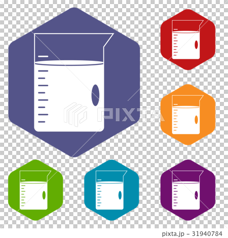 Measuring cup icons set hexagon 31940784