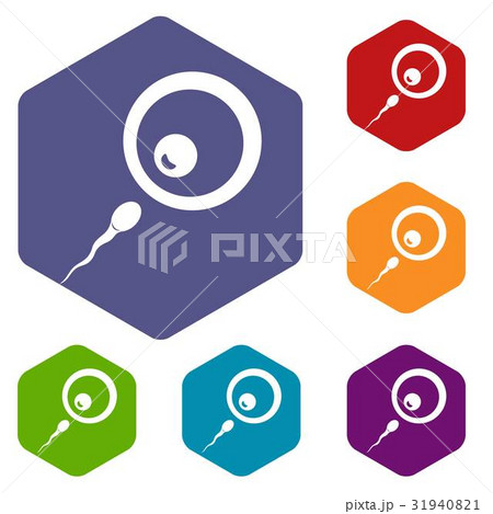Donor sperm icons set hexagon Donor sperm icons set hexagon 31940821
