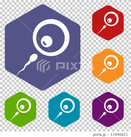 Donor sperm icons set hexagon Donor sperm icons set hexagon 31940821