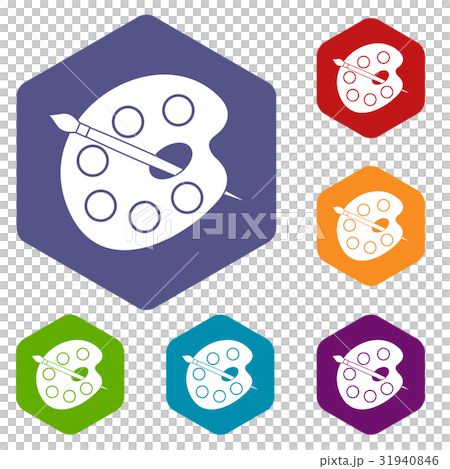 Palette icons set hexagon 31940846