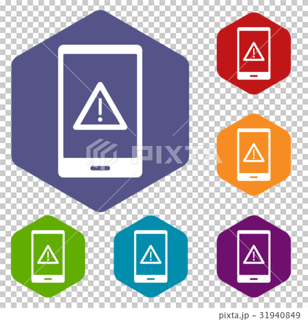 Not working phone icons set hexagon Not working phone icons set hexagon 31940849