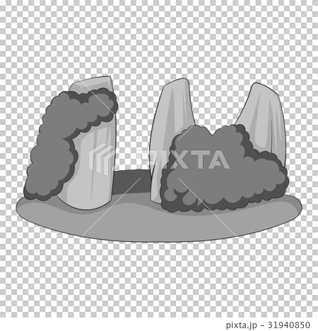 Rocks in the sea icon monochrome 31940850