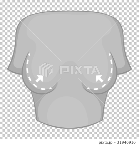 Female breast correction icon monochrome 31940910
