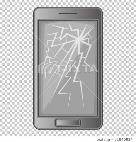 Phone with broken screen icon monochrome Phone with broken screen icon monochrome 31940924