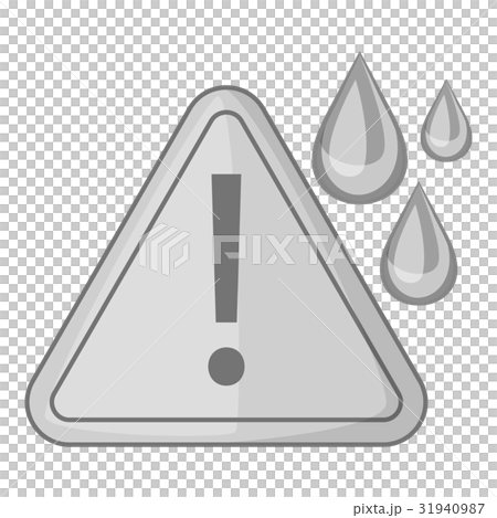 Warning sign and drops icon monochrome Warning sign and drops icon monochrome 31940987