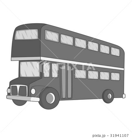 Double decker bus icon monochrome 31941107