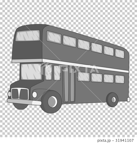 Double decker bus icon monochrome 31941107