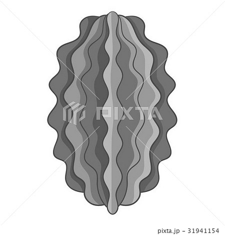 Oval cactus icon monochrome 31941154