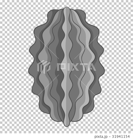 Oval cactus icon monochrome 31941154
