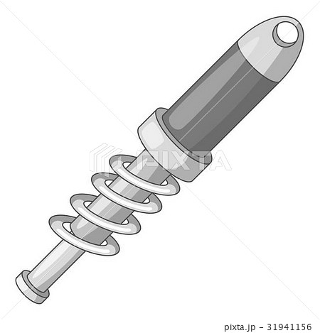 Spiral shock absorber icon monochrome 31941156