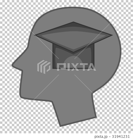 Graduation cap inside human head icon monochrome Graduation cap inside human head icon monochrome 31941231