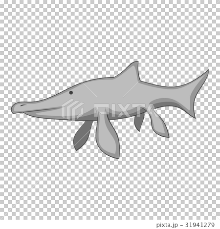 Ichthyosaur icon monochrome 31941279