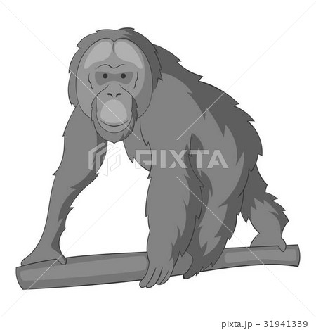 Orangutan Icon Monochromeのイラスト素材
