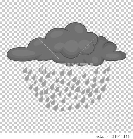 Clouds and rain icon monochrome 31941346
