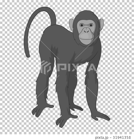 Bonobo monkey icon monochrome 31941358