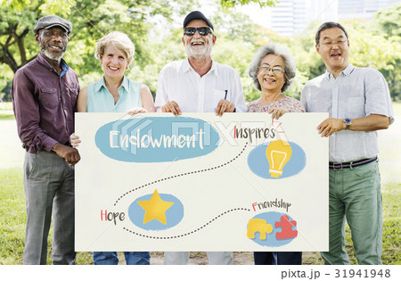 Group of senior adult fundraising donate for charity Group of senior adult fundraising donate for charity 31941948