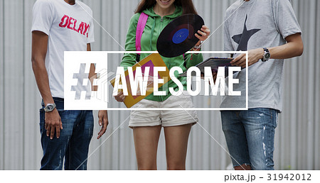 Hashtag Awesome Fabulous Cool Word 31942012