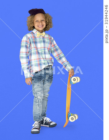 Young Boy Skateboarder Smile Hipster Young Boy Skateboarder Smile Hipster 31944246