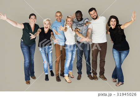 Group of Diverse People Together with Happiness Expression Group of Diverse People Together with Happiness Expression 31945026