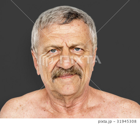 Senior Adult Man Serious Face Expression Feeling Studio Portrait Senior Adult Man Serious Face Expression Feeling Studio Portrait 31945308