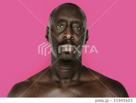 Adult Man Serene Face Expression Studio Portrait 31945603