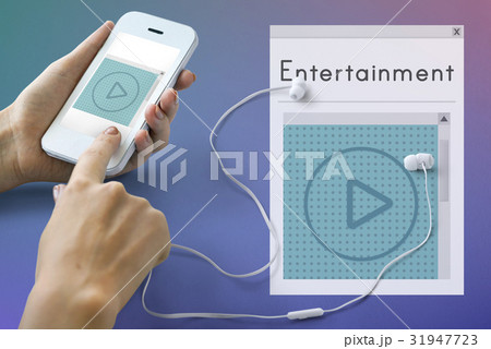 Hands working on digital device network graphic overlay Hands working on digital device network graphic overlay 31947723