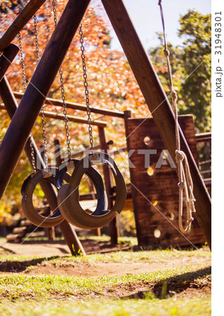 Abandoned tire swings at park Abandoned tire swings at park 31948301