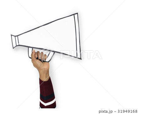 Hand Up Holding megaphone Illustration 31949168