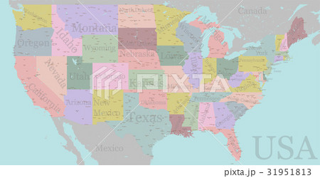 Vector detailed accurate USA map american road  31951813