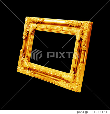 antique golden frame isolated on black  background 31953171